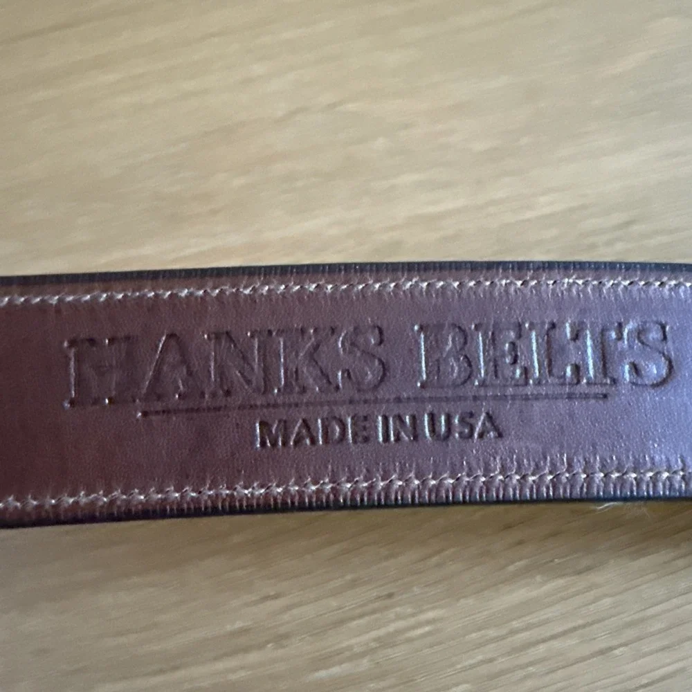 Hanks Belts Brown Leather Belt Size 42 Made in USA Model 2400